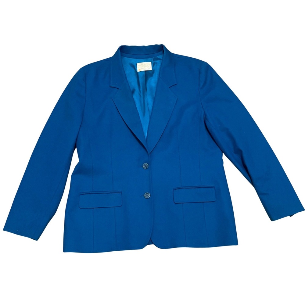 Pendleton Vintage Blue Wool Blazer Jacket Made in USA Size 16‎ 100% Virgin Wool
